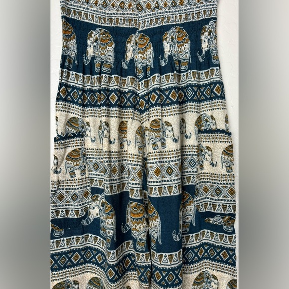 The Elephant Pants Harem Hippie Pockets High Waist Boho M Green 0657 - Picture 3 of 9